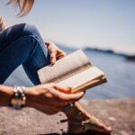 reading, book, girl, nature, woman, sunshine, lake, novel, open book, read, leisure, hobby